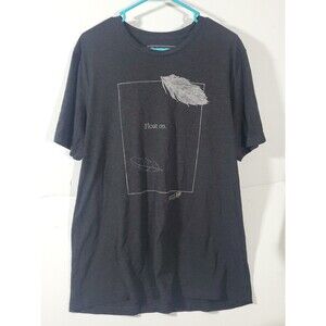 Human Unlimited Size XL Cotton Blackish Gray Short Sleeve Tee Shirt "Float On.."